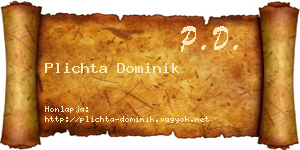 Plichta Dominik névjegykártya